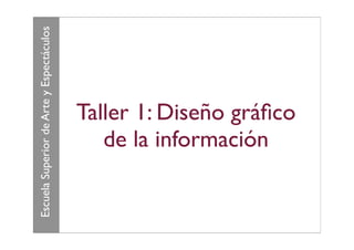 Escuela Superior de Arte y Espectáculos




                                          Taller 1: Diseño gráﬁco
                                             de la información
 