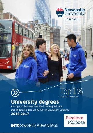University degrees
University degrees
A range of business-related undergraduate,
postgraduate and university preparation courses
2016–2017
Top 1%of world universities
 