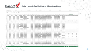 Paso 2 Copiar y pegar la Data Municipal en el formato en blanco
3
 