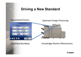 Driving a New Standard


Personalized Access   Upstream Image Processing




Simplified Workflow   Knowledge Worker Effectiveness
 