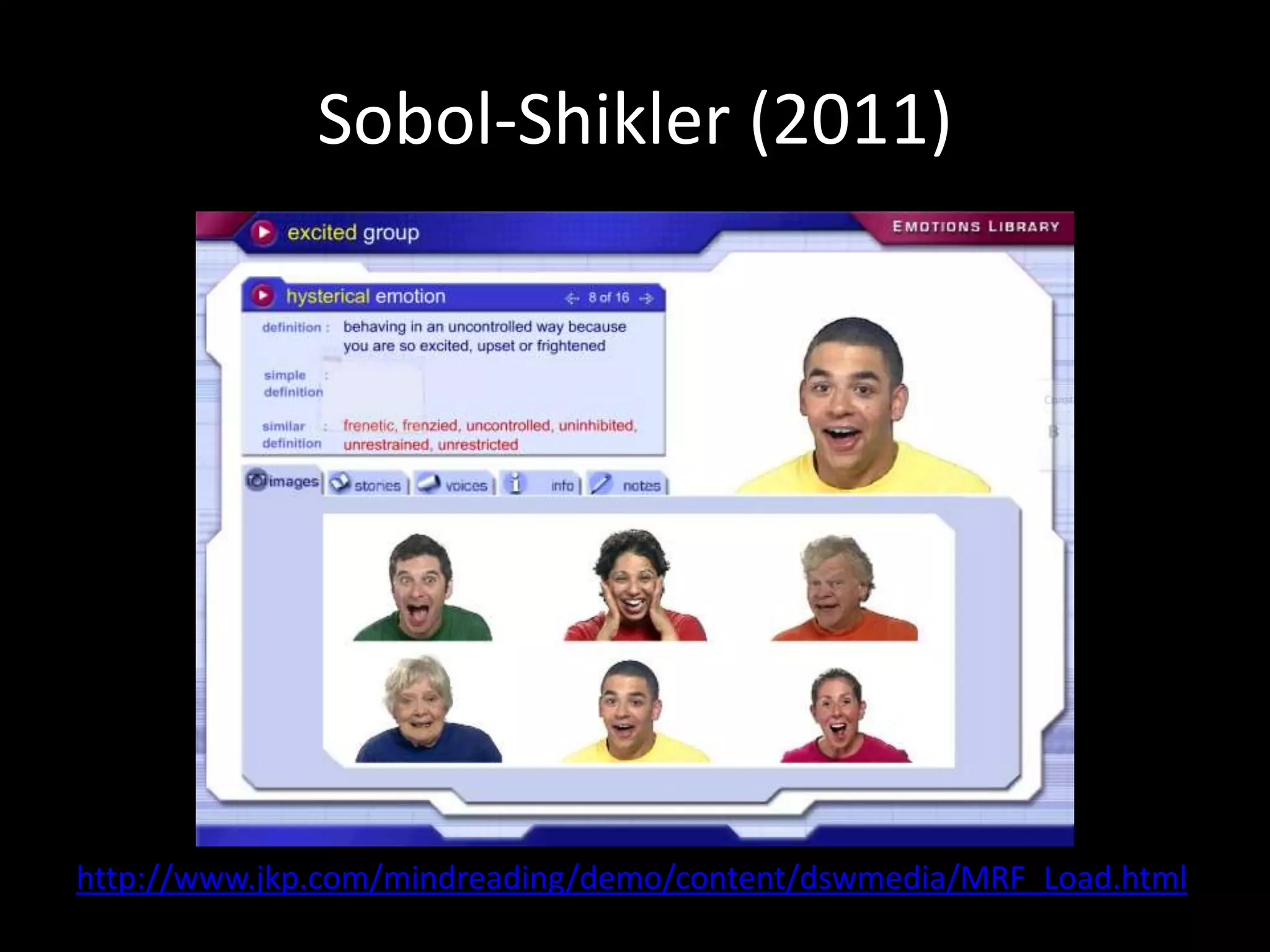 Sobol-Shikler (2011)
http://www.jkp.com/mindreading/demo/content/dswmedia/MRF_Load.html
 