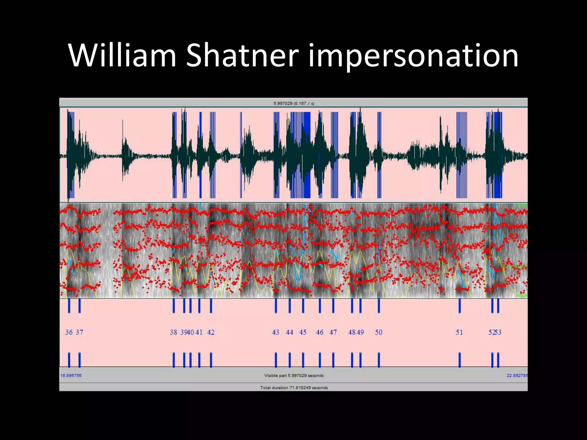 William Shatner impersonation
 