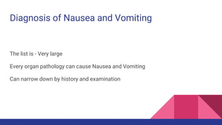 Nausea and Vomiting - Approach in the Emergency Department | PPTX
