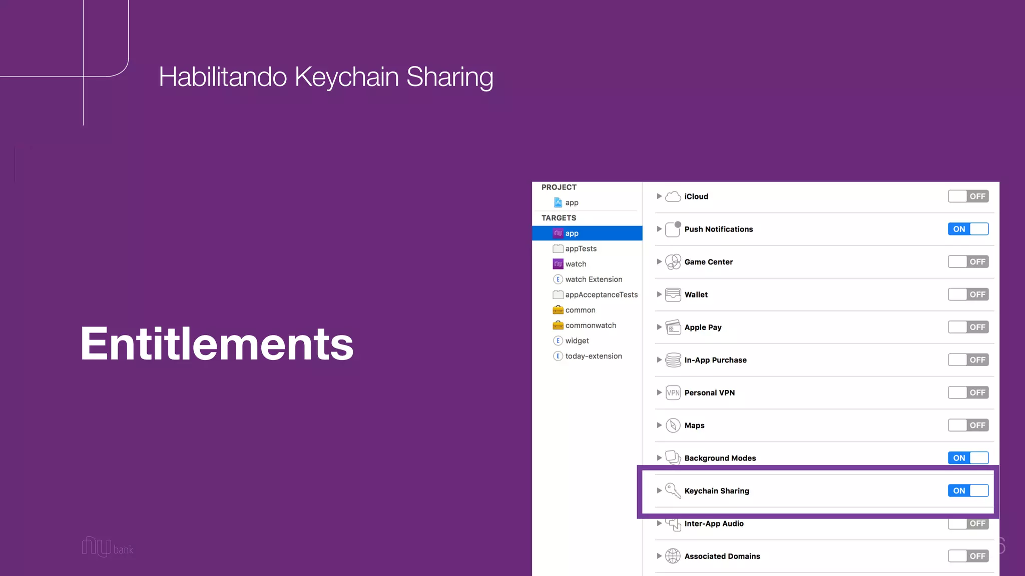 36
Entitlements
Habilitando Keychain Sharing
 