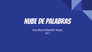 NUBE DE PALABRAS
Ana María Blandón Rojas
10-1
 