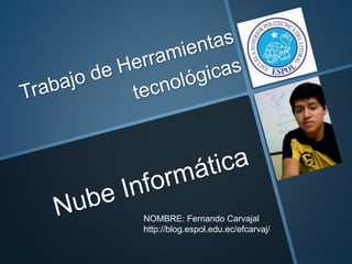 NOMBRE: Fernando Carvajal
http://blog.espol.edu.ec/efcarvaj/
 