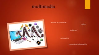 multimedia
medios de expresión
imágenes
Animación
video
comunicar información
 