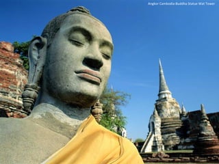 Angkor Cambodia-Buddha Statue Wat Tower 