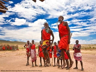 Maasai Warriors Dancing Maasai Mara National Reserve Kenya 