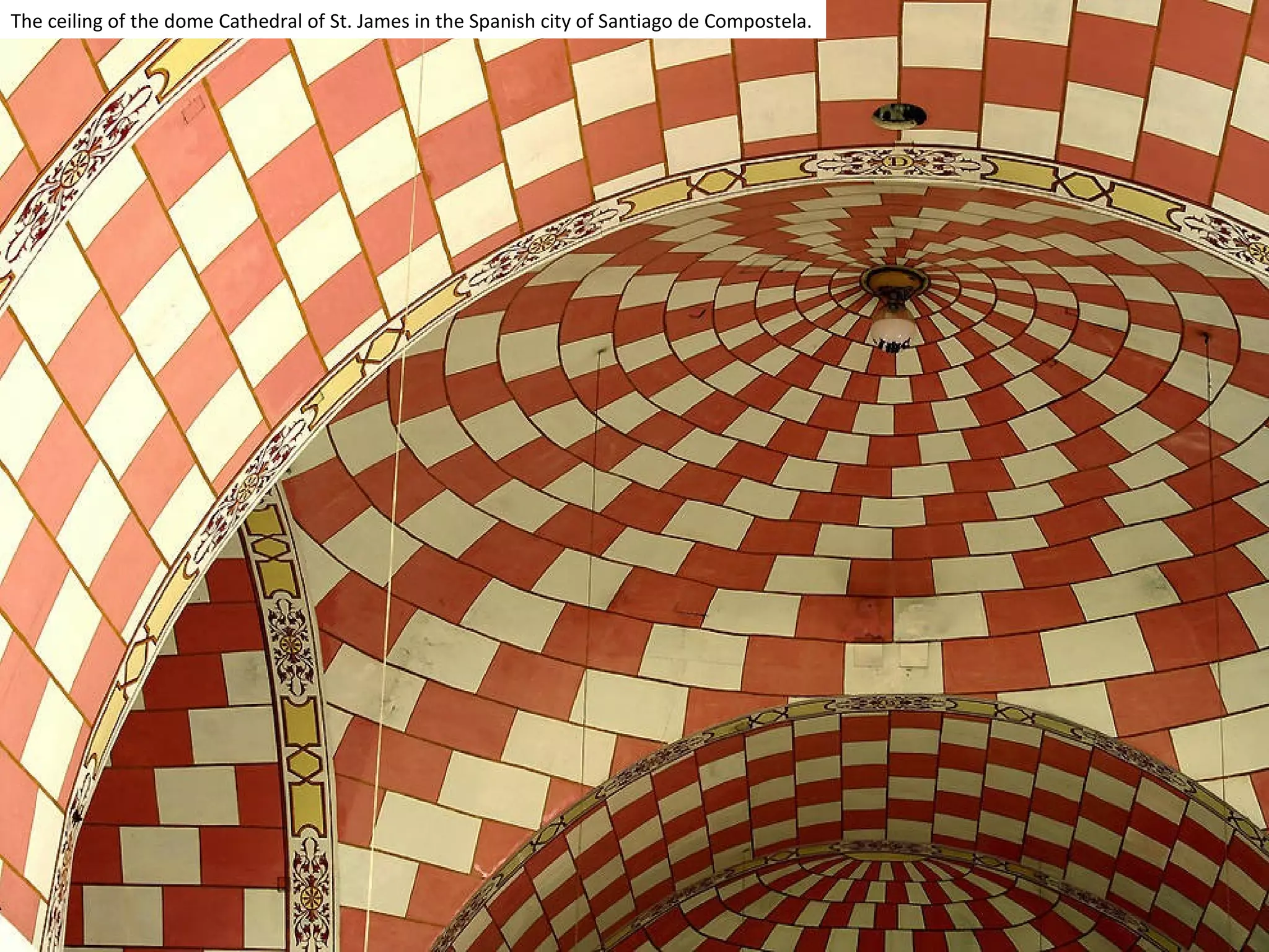 The ceiling of the dome Cathedral of St. James in the Spanish city of Santiago de Compostela.
 
