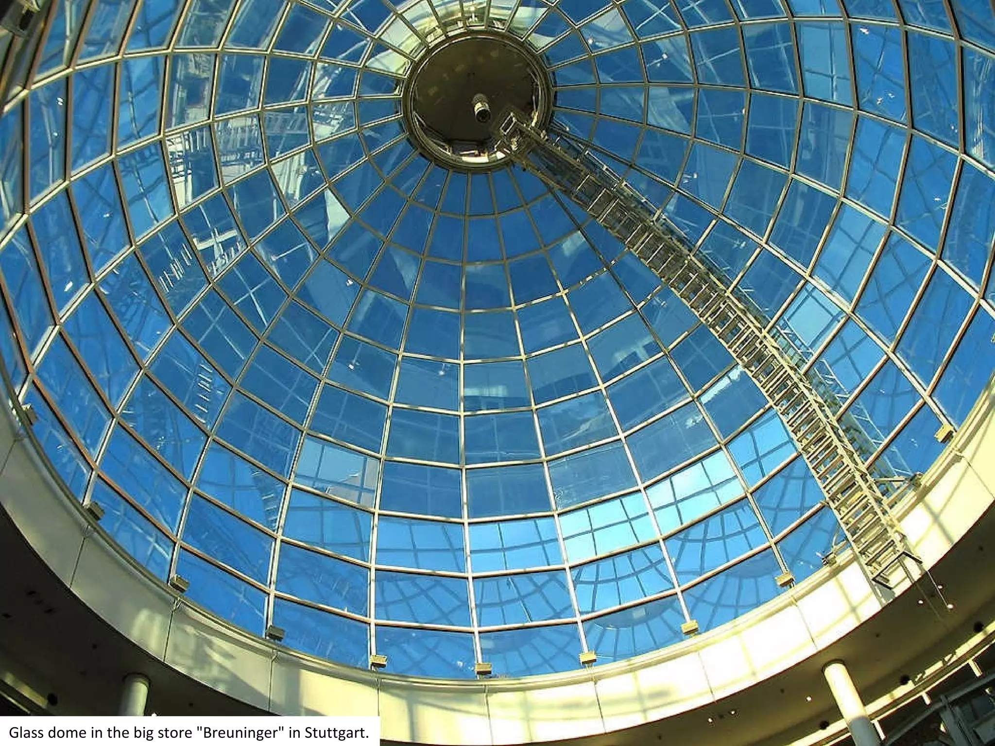 Glass dome in the big store "Breuninger" in Stuttgart.
 