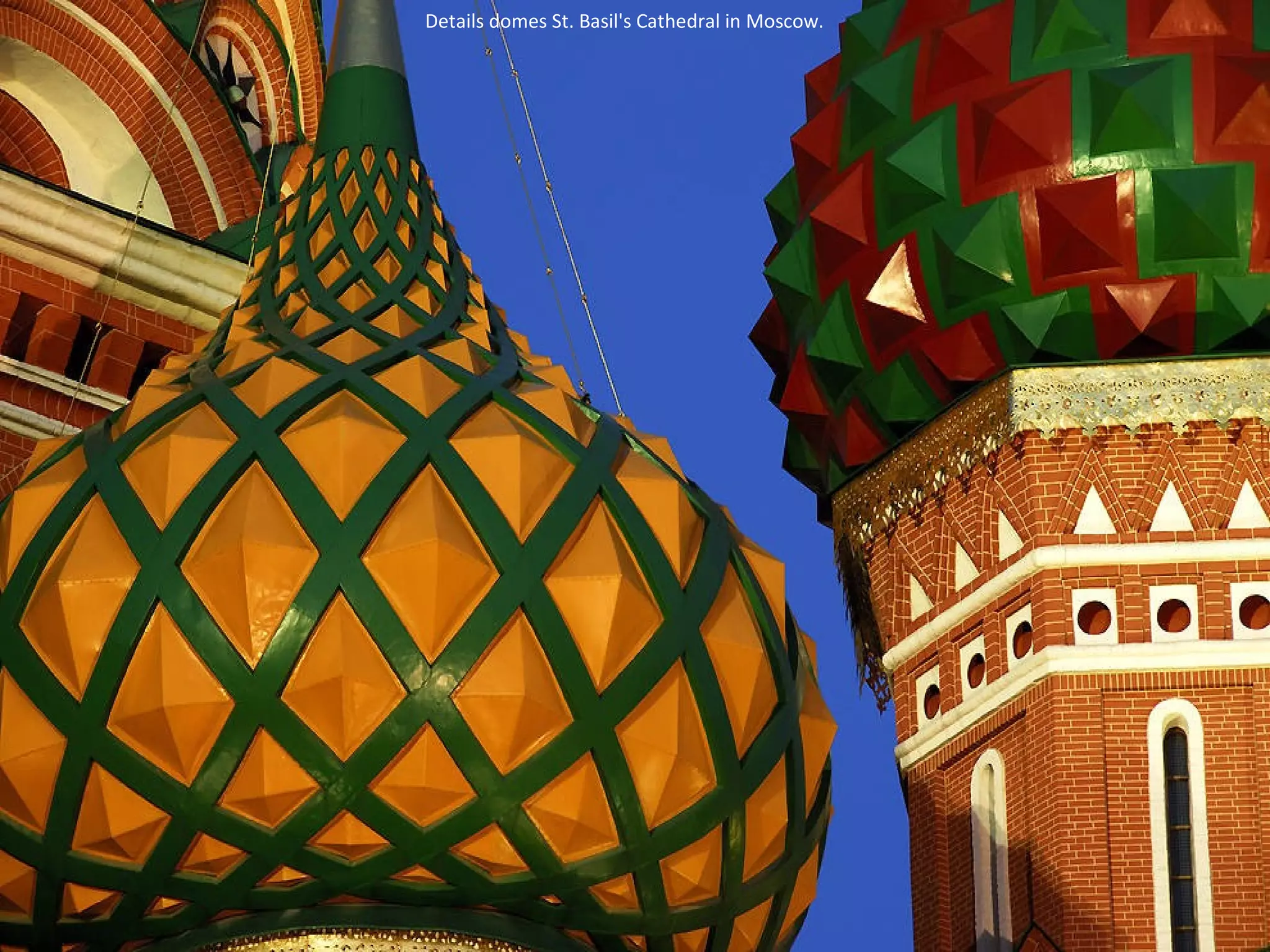Details domes St. Basil's Cathedral in Moscow.
 