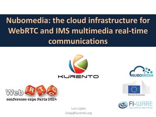 Nubomedia: the cloud infrastructure for
WebRTC and IMS multimedia real-time
communications
Luis Lopez
lulop@kurento.org
 