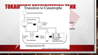 TOKAIMURU PRECIPITATION TANK
Water-filled
cooling
jacket
Neutron
Moderation
Nuclear fission
reactions
occurring faster
12
 