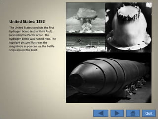 Nuclear Arms Race Power Point Project