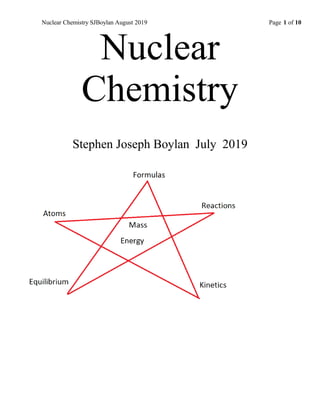 Nuclear Chemistry SJBoylan August 2019 Page 1 of 10
Nuclear
Chemistry
Stephen Joseph Boylan July 2019
 