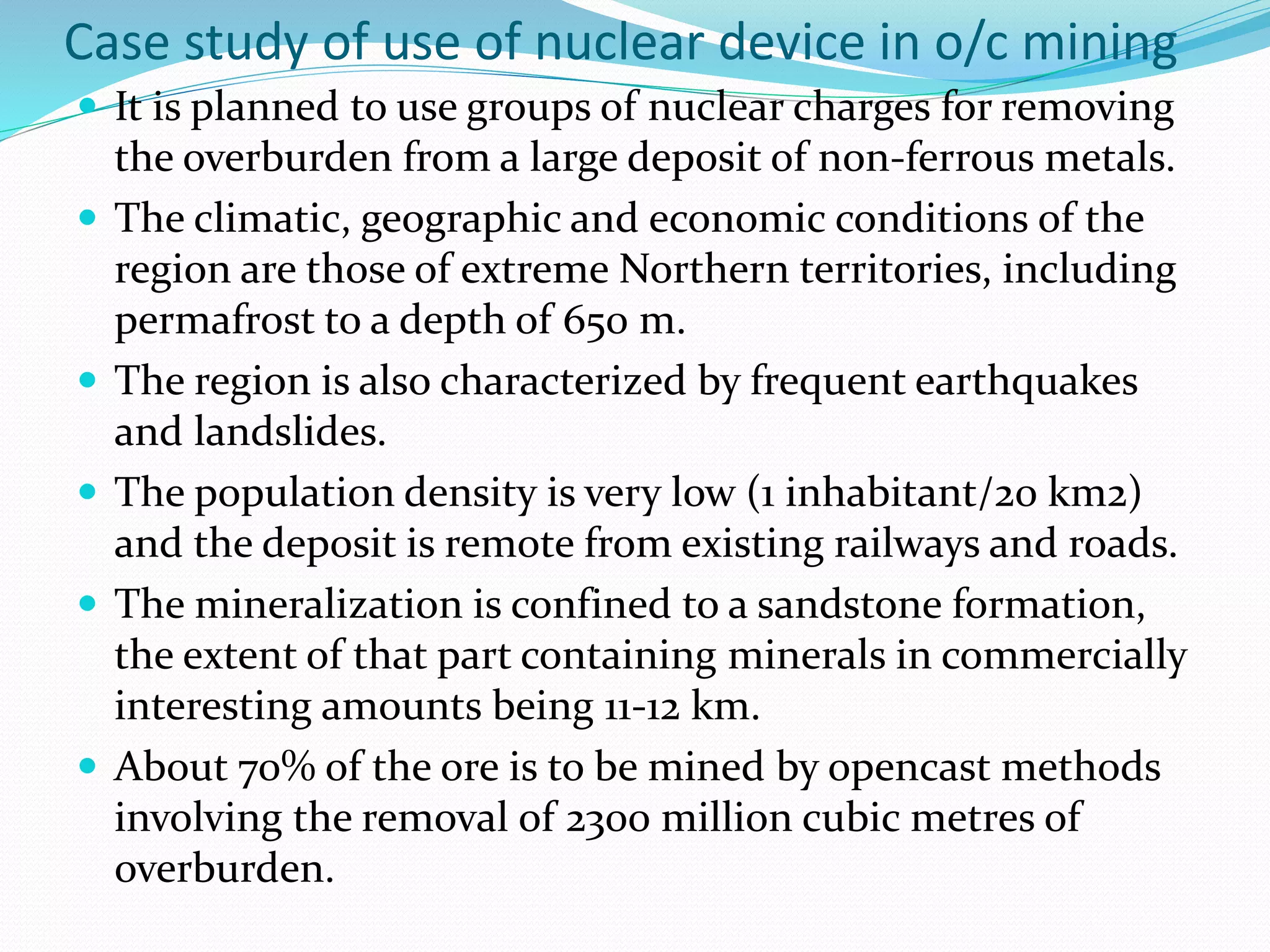 Nuclear devices for mining | PPTX