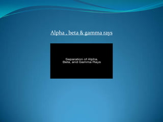 Alpha , beta & gamma rays