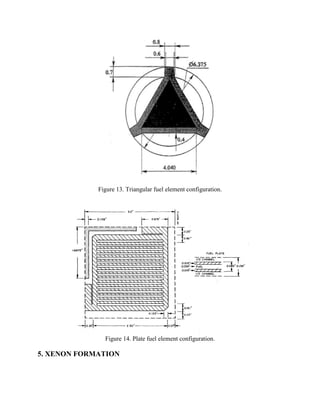 Figure 13. Triangular fuel element configuration.

Figure 14. Plate fuel element configuration.

5. XENON FORMATION

 