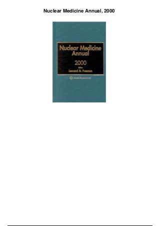 Nuclear Medicine Annual, 2000
 