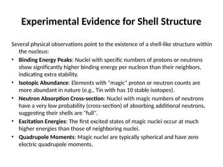 Shell And Magic Numbers Experimental Evidence and Insights into Nuclear Shell Structure and ...