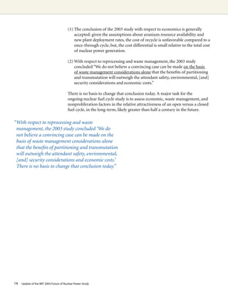 MIT - Future of Nuclear Power | PDF