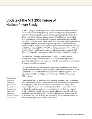 MIT - Future of Nuclear Power | PDF