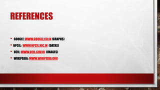 REFERENCES
• GOOGLE: WWW.GOOGLE.CO.IN (GRAPHS)
• NPCIL: WWW.NPCIL.NIC.IN (DATAS)
• UCIL: WWW.UCIL.GOV.IN (IMAGES)
• WIKIPEDIA: WWW.WIKIPEDIA.ORG
 