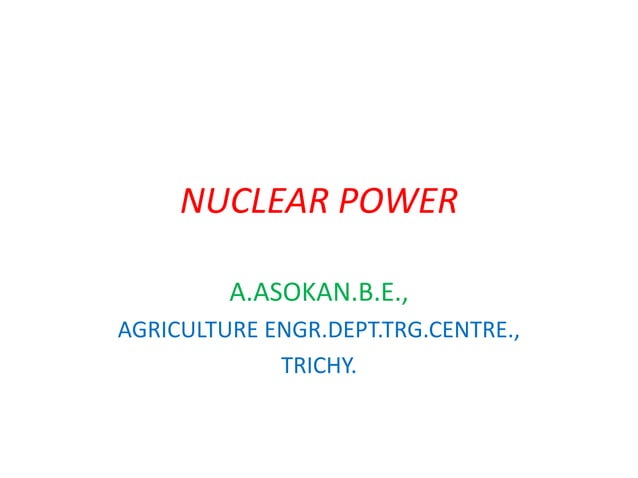 Nuclear Power Ppt