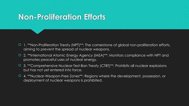 Their is a presentation on Nuclear proliferation | PPT