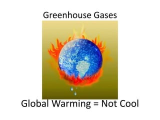 Greenhouse GasesGlobal Warming = Not Cool