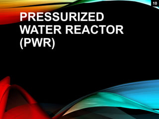 PRESSURIZED
WATER REACTOR
(PWR)
10
 