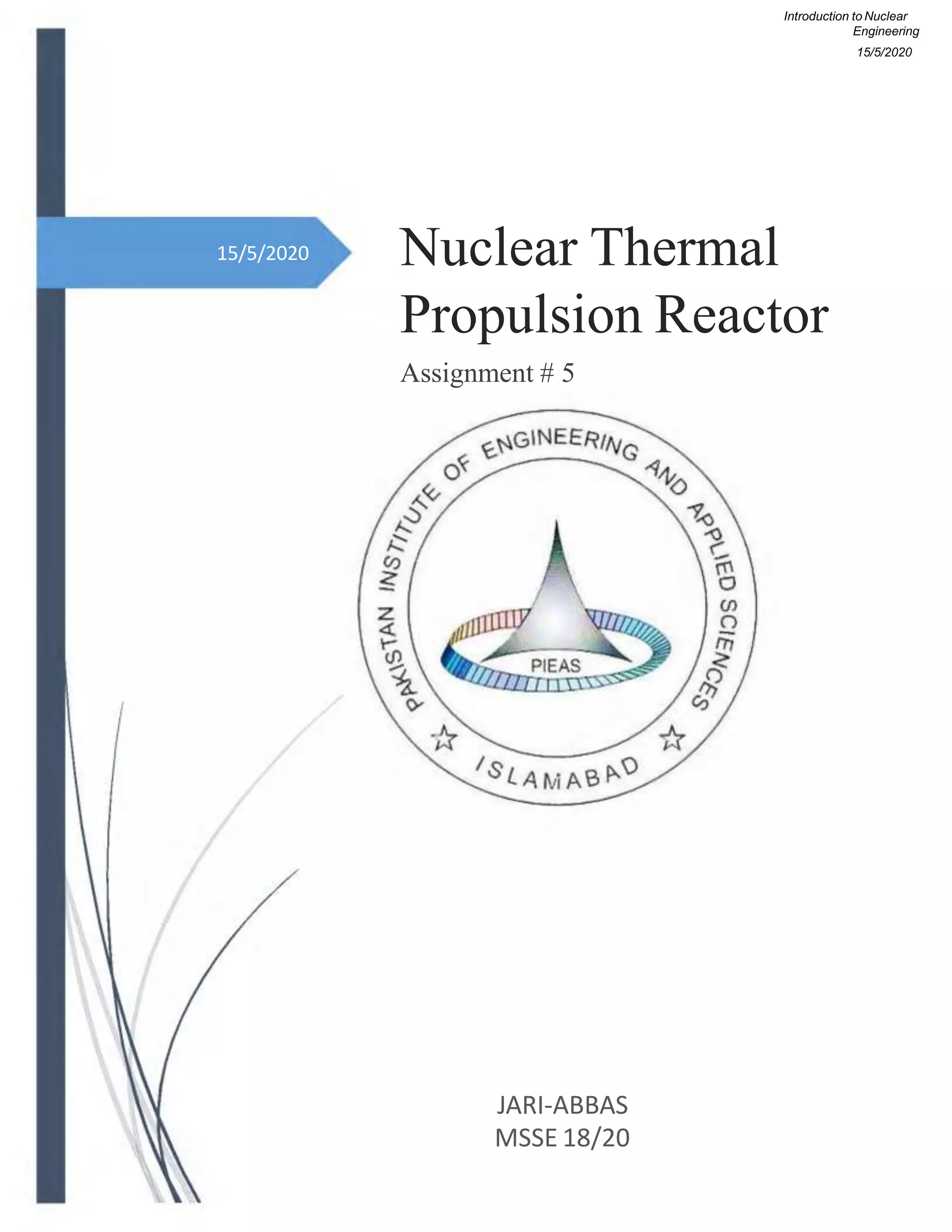 Nuclear thermal propulsion reactor | PPTX