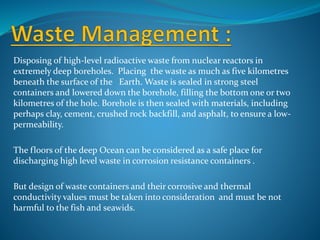 Nuclear waste disposal techniques | PPTX
