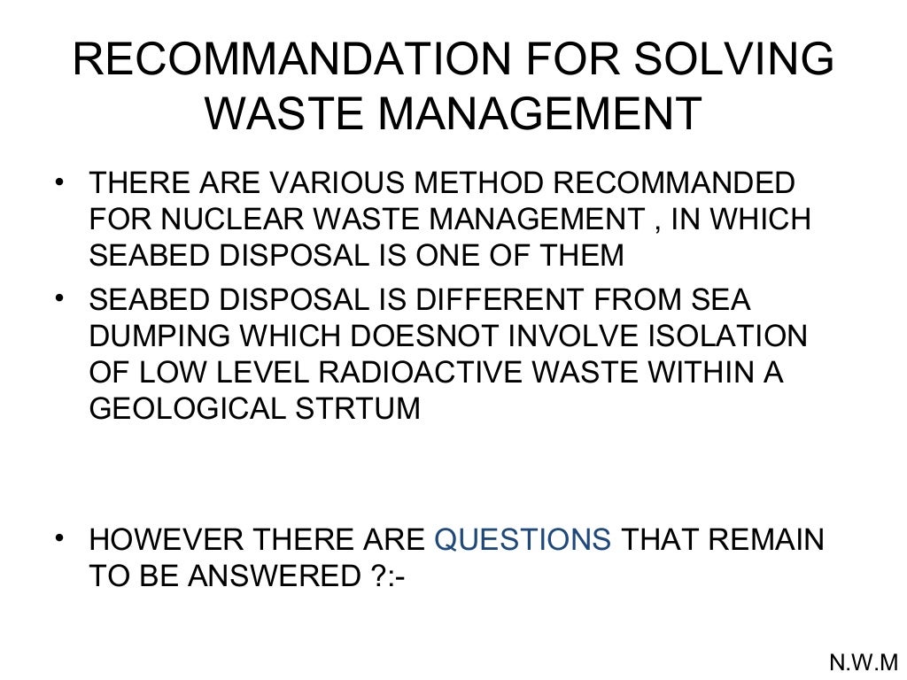Nuclear waste management