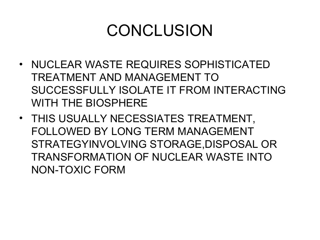 Nuclear waste management