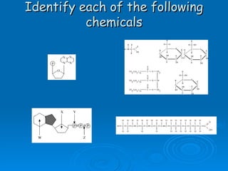 Identify each of the following chemicals 