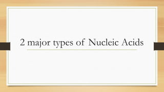 2 major types of Nucleic Acids
 