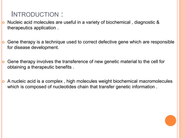 Nucleic acid based therapeutic delivery system | PPTX
