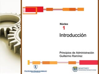 Núcleo
  1
Introducción


Principios de Administración
Guillermo Ramírez
 