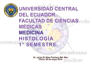 Dr. Jorge W. Báez Pacheco Md. Msc
Fecha: 08 de mayo 2014.
 