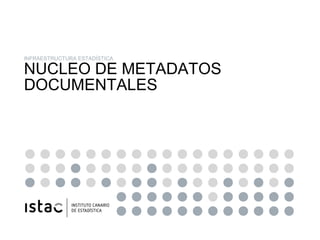 NUCLEO DE METADATOS DOCUMENTALES DE LOS RIE DEL ISTAC
INFRAESTRUCTURA ESTADÍSTICA
NUCLEO DE METADATOS
DOCUMENTALES
 