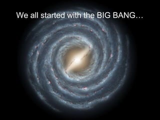 We all started with the BIG BANG…
 