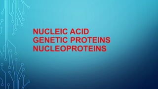 NUCLEIC ACID
GENETIC PROTEINS
NUCLEOPROTEINS
 