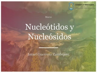 Marzo
Nucleótidos y
Nucleósidos
Israel Guerrero Zambrano
 