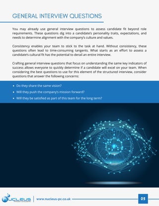 Unitypoint Focus Value Interview Questions Nucleus - Creating a structured interview process | PDF