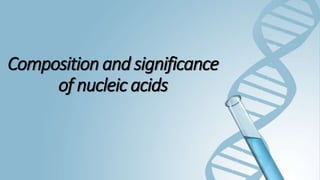 Composition and significance
of nucleic acids
 