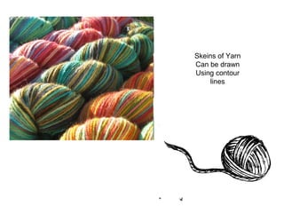 Skeins of Yarn 
Can be drawn 
Using contour 
lines 
 