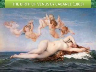 Manet replaced the little dog (symbol of fidelity) in Titian's painting with a black cat, which symbolized prostitution. 