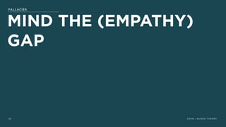 SXSW | NUDGE THEORY23
MIND THE (EMPATHY)
GAP
FALLACIES
 